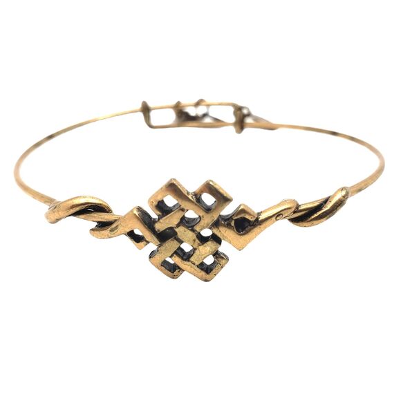 Alex and Ani Endless Knot Brass Bangle Bracelet - Picture 1 of 7